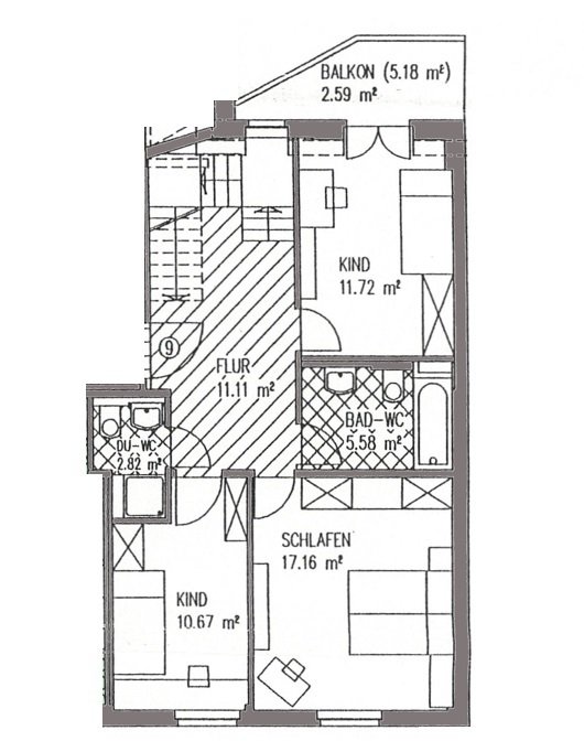 Grundriss 1. DG