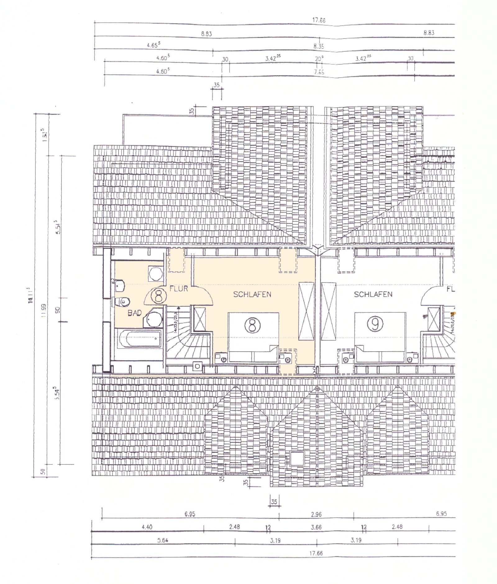 Grundriss DG mit W8