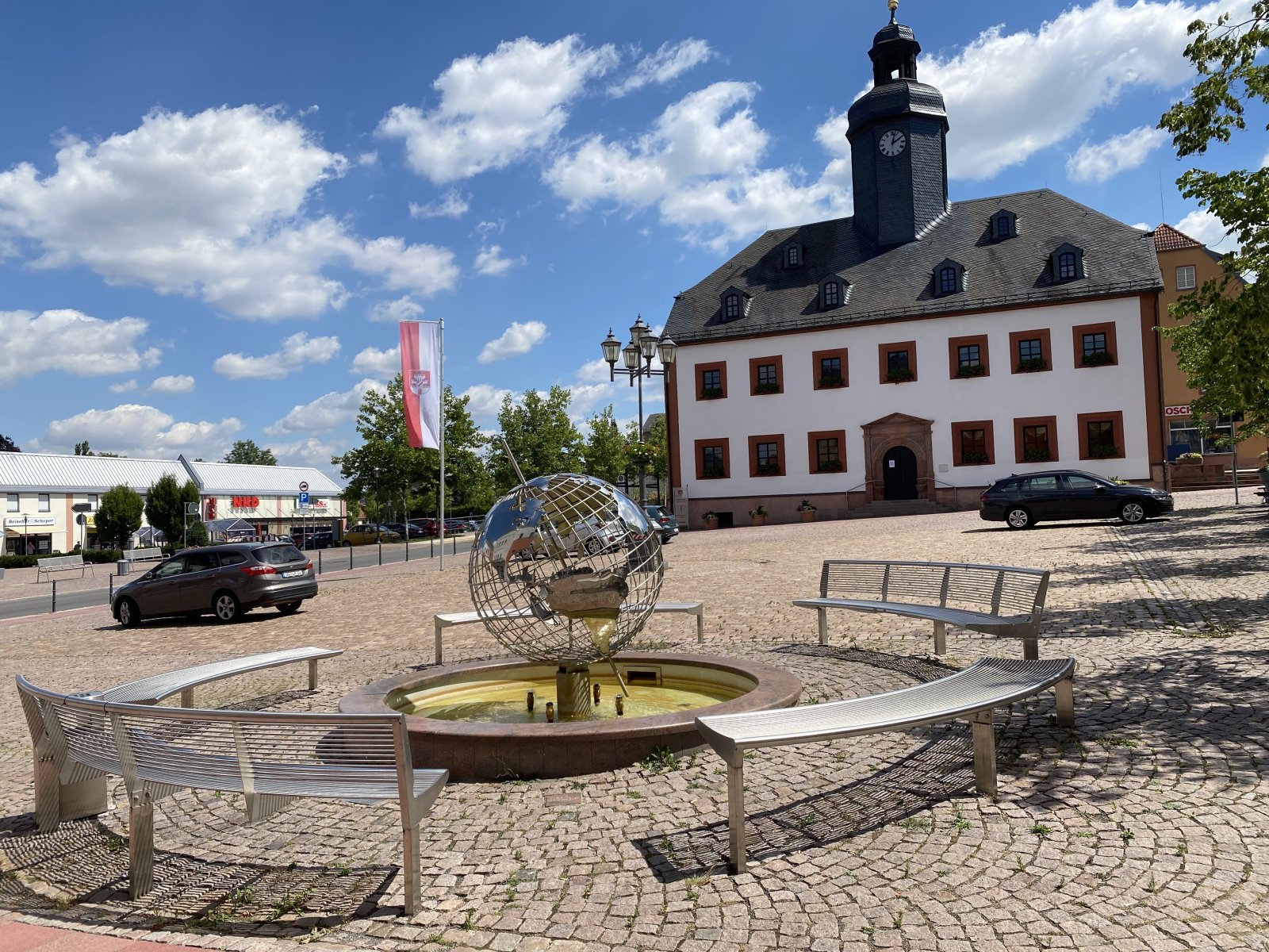 Meerane, Markt mit Rathaus