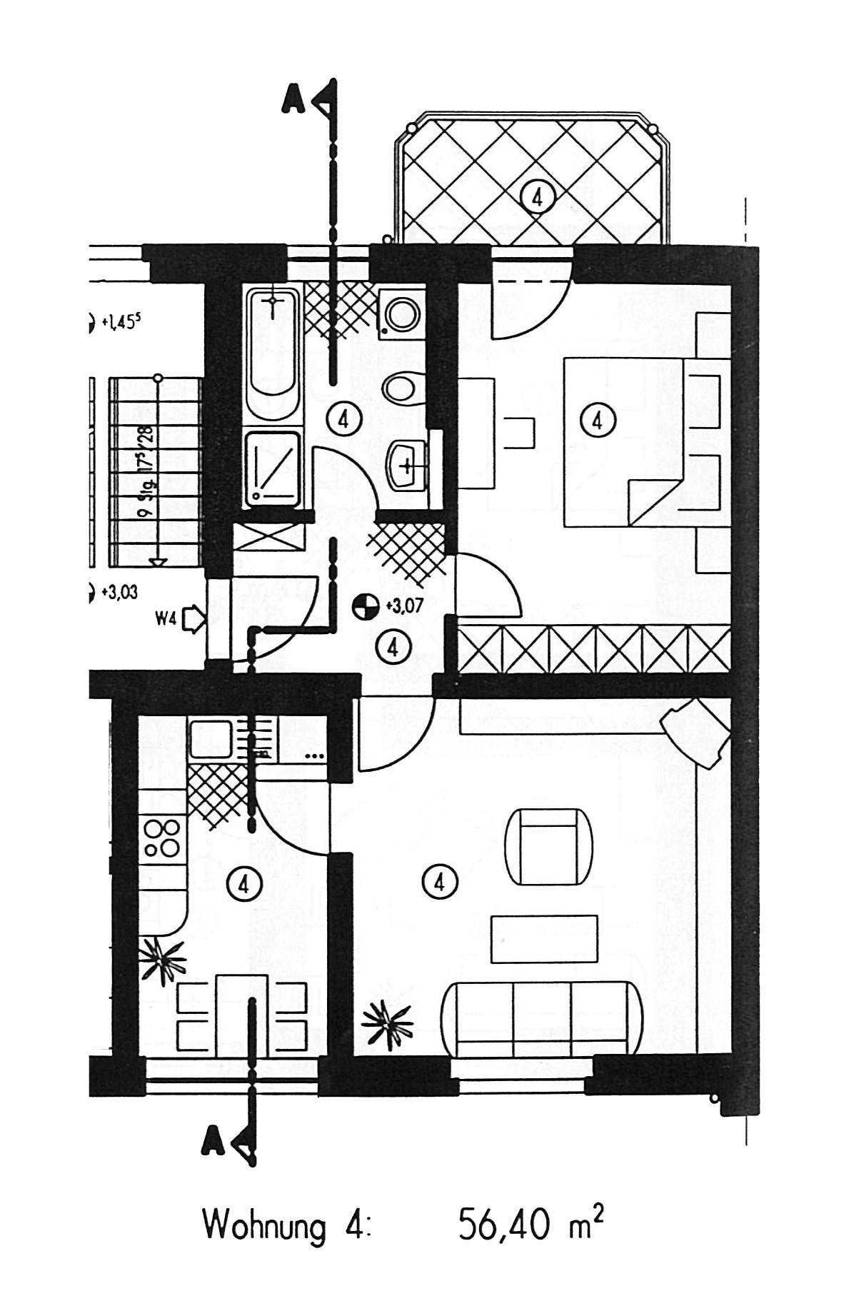 Grundriss Wohnung W4